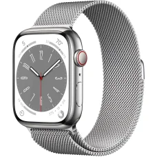 Apple Watch 8 45mm (GPS+LTE) Silver Stainless Steel Case with Milanese Loop Silver